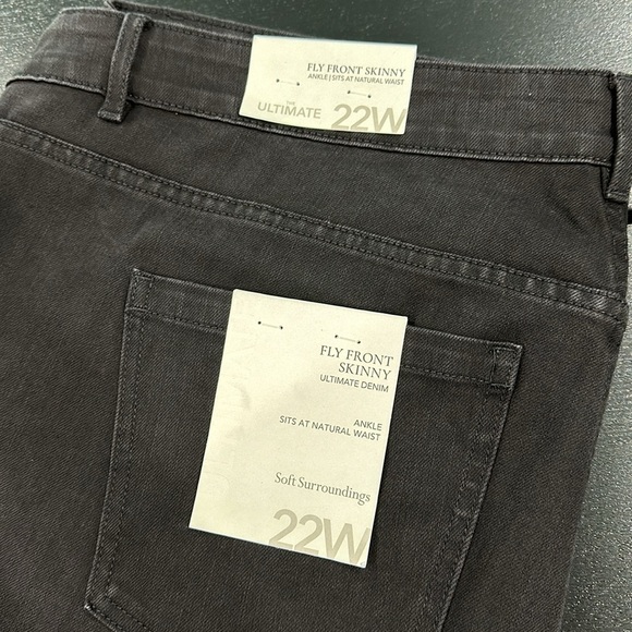 Soft Surroundings Black Ultimate Denim Skinny Ankle Jeans - 22W - Picture 4 of 6